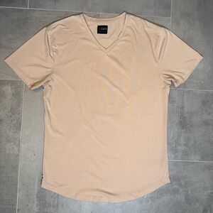 Cuts Clothing AO V-Neck Curve-Hem Tee Khaki Latte PYCA Pro XXL